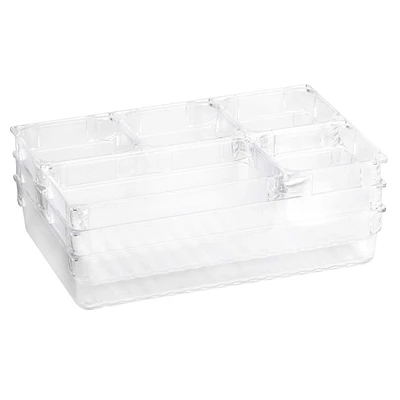 8-Piece Kitchen Drawer Organizer Set, Clear