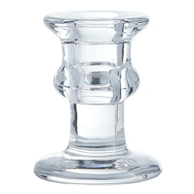 Clear Glass Taper Candle Holder