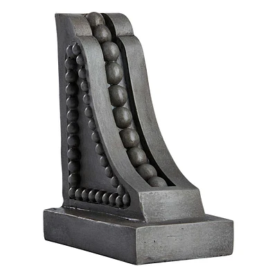 Grey Beaded Wood Bookend, 6"