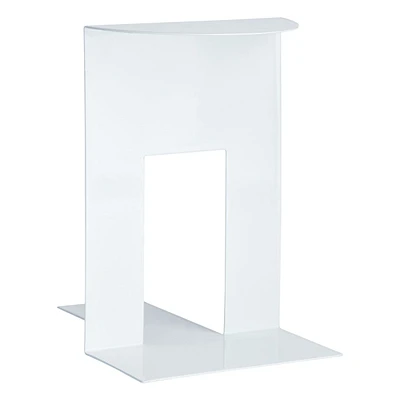 1-Piece White Metal Bookend, 7"