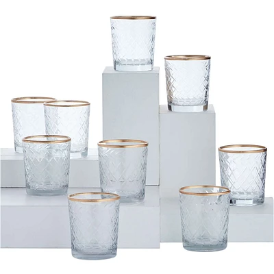 Set of 9 Glass Tealight Candle Holders