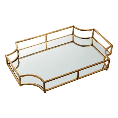 Gold Mirrored Decorative Tray, 18"