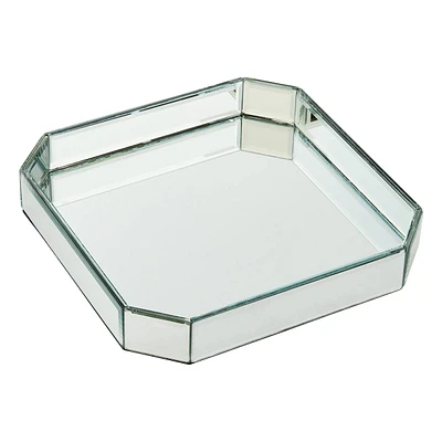 Clear Glass Mirror Tray, 9"