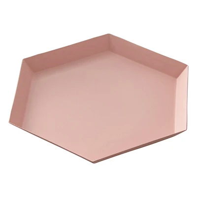 Pink Metal Tray, 8"