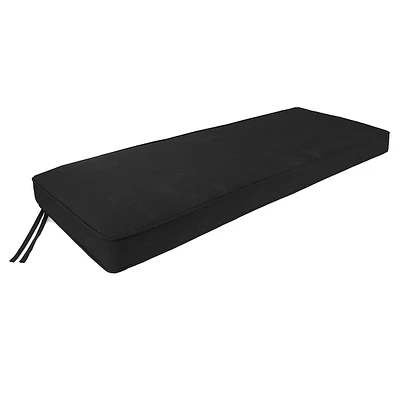 Black Canvas Outdoor Bench Cushion