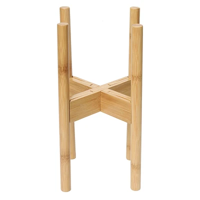 Natural Bamboo Adjustable Plant Stand, 10"