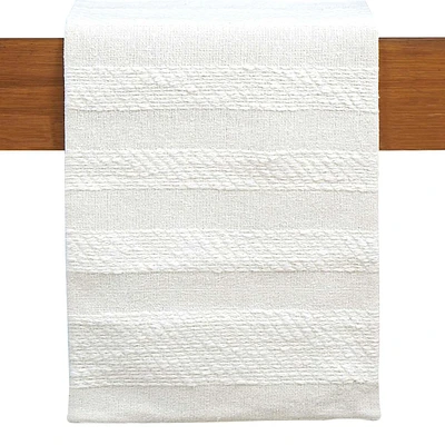 Textured Woven Cotton Table Runner, 72"