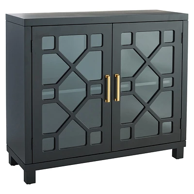 Providence Merrick Black Glass Pane Cabinet