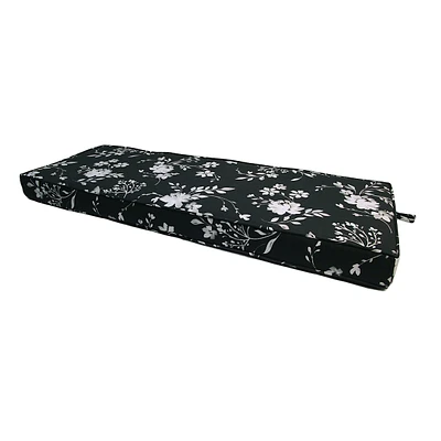 Providence Black & White Floral Outdoor Bench Cushion