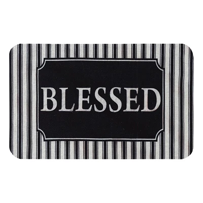 Blessed Striped Echo Doormat, 17x27