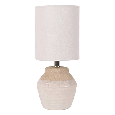 Cream & White Two-Tone Ceramic Mini Lamp