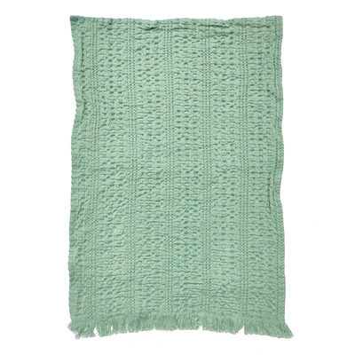 Set of 2 Green Fray Edge Kitchen Towel