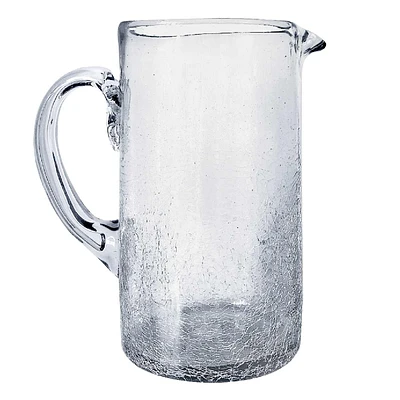 Clear Crackle Glass Pitcher