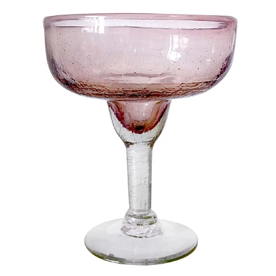 Amethyst Crackle Glass Margarita Glass