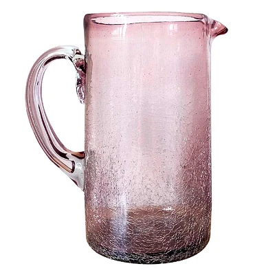 Amethyst Crackle Glass Pitcher