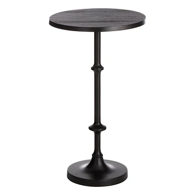 Calvin Black Metal Accent Table, 22"