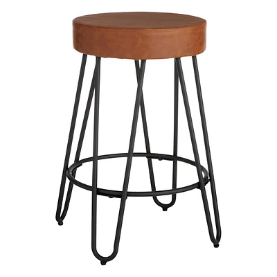 Verona Faux Leather Counter Stool, Cognac