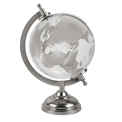 Glass Globe with Silver Base, 6"