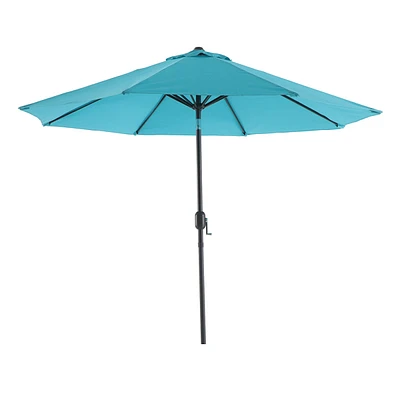 Turquoise Crank & Tilt Round Outdoor Patio Umbrella, 9'