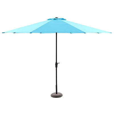 Turquoise Crank Round Outdoor Patio Umbrella, 11'