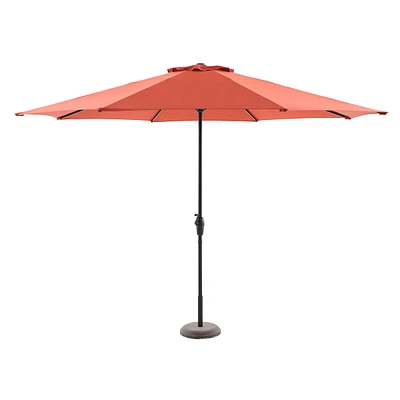 Red Crank Round Outdoor Patio Umbrella, 11'