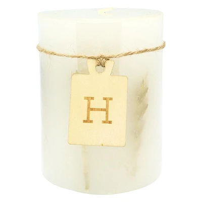 Wheat Embedded Unscented Pillar Candle