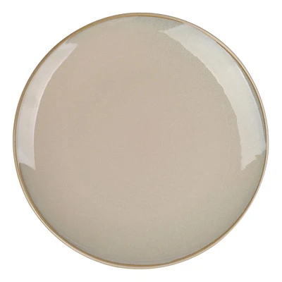 Set of 4 Sand Reactive Glazed Stoneware Dinner Plate, 10.5"