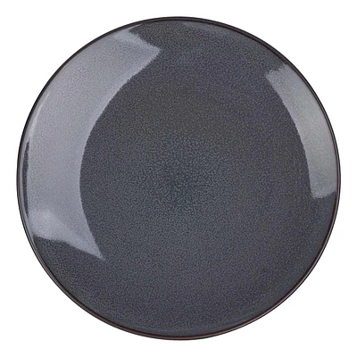 Set of 4 Grey Reactive Glazed Stoneware Dinner Plate, 10.5"