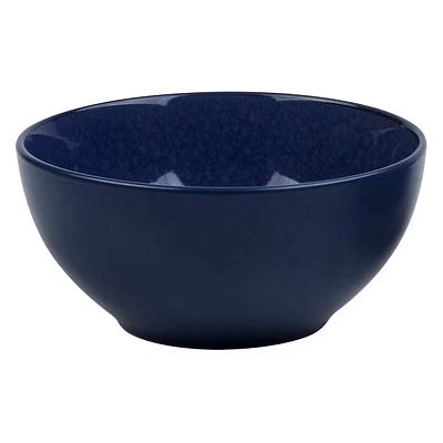 Dark Blue Reactive Glazed Stoneware Cereal Bowl, 6"