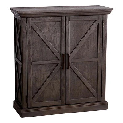 Kelly 2-Door Barn Door Cabinet, Grey