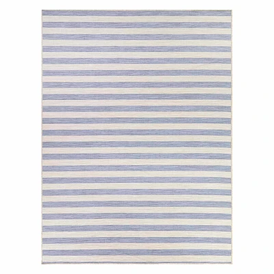 E489) Anna Blue Striped Outdoor Area Rug