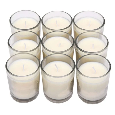 9-Pack Unscented Glass Votive Candles