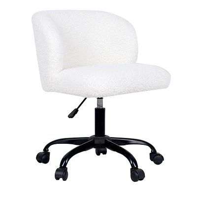 Aubrey Office Chair, White Sherpa