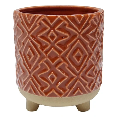 Tracey Boyd Indoor Rust Ceramic Footed Planter, Small