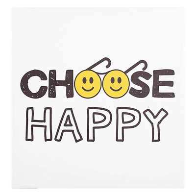 Choose Happy Canvas Wall Art, 12"