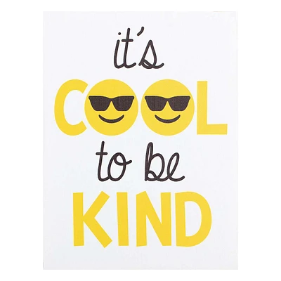 It's Cool To Be Kind Emoji Canvas Wall Art, 11x14