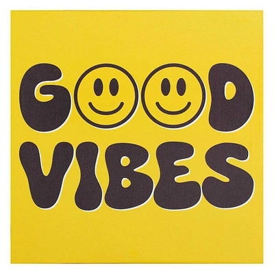 Good Vibes Emoji Canvas Wall Art, 12"