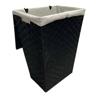 Woven Band Laundry Hamper with Lid & Removable Liner