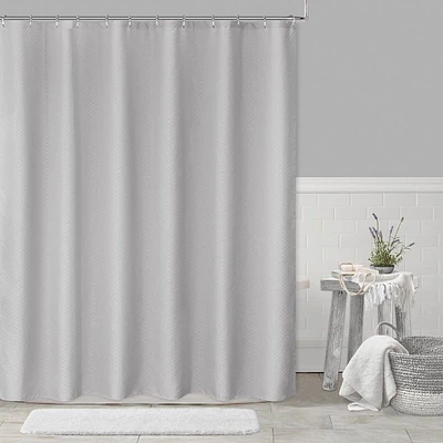 Providence Light Grey Diamond Shower Curtain, 72"