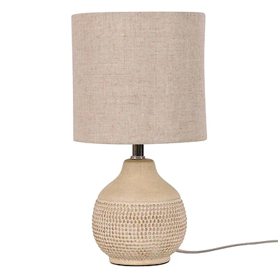 Neutral Textured Mini Accent Lamp with Shade, 13"