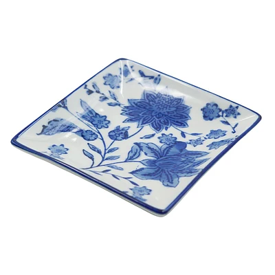 Providence Blue & White Floral Porcelain Plate, 4"