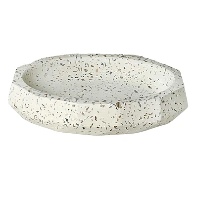 Crosby St. Mica White Terrazzo Cement Soap Dish, 5.5"