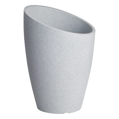 Japi Grey Granite Modern Outdoor Planter, 18.5"