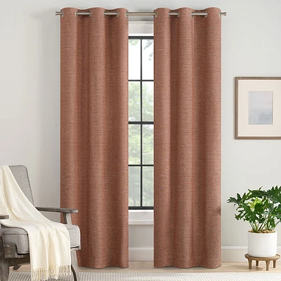 2-Pack Eclipse Nate Spice Magnetic Closure Blackout Curtain Panel Set, 84"