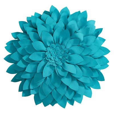 Tile Blue Petal Outdoor Throw Pillow, 18"