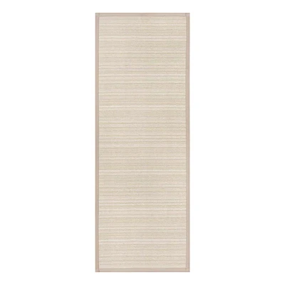 Natural Striped Puff-Back Washable Kitchen Runner, 2x5