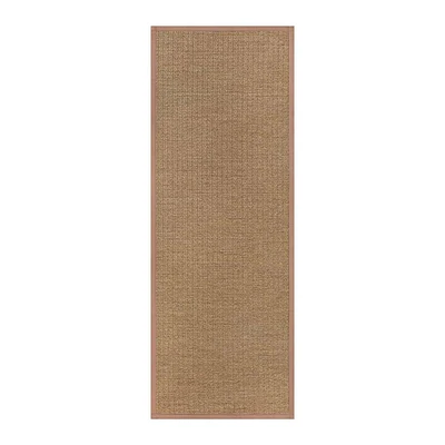 Solid Natural Textured Puffback Washable Kitchen Runner, 2x5