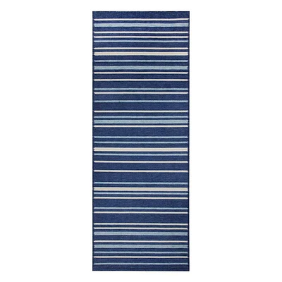 Striped Washable Kitchen Runner with Gelback