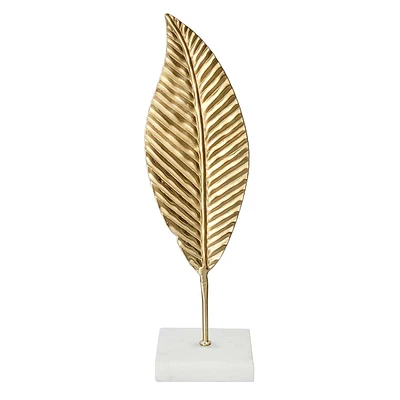 Gold Leaf Pedestal Decor, 11"