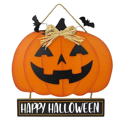 Jack-o'-Lantern Wooden Wall Decor, 15"